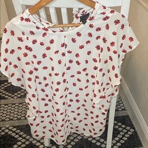 Worthington Red Floral Women's Blouse